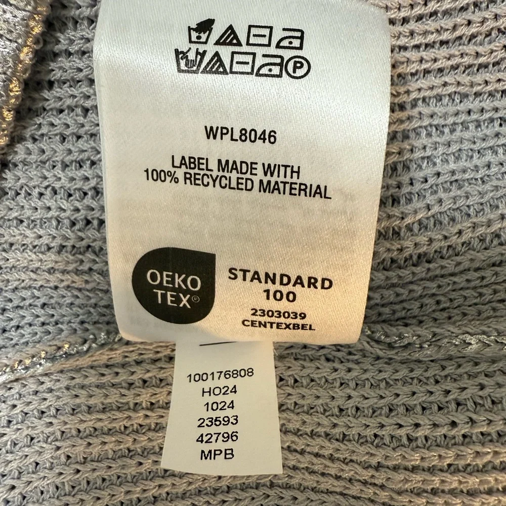 INC International Concepts Silver Foil Metallic Open-knit Sweater Size Small NWT